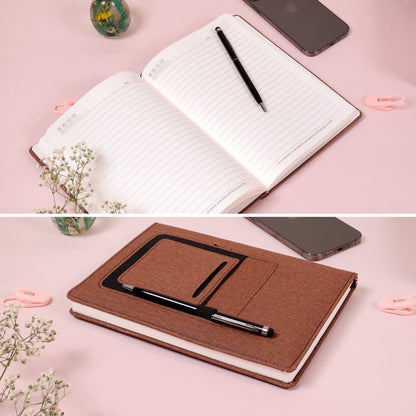 ForU Phoenix A5 Notebook Diary With Mobile & Pen Holder, Stylish Pocket