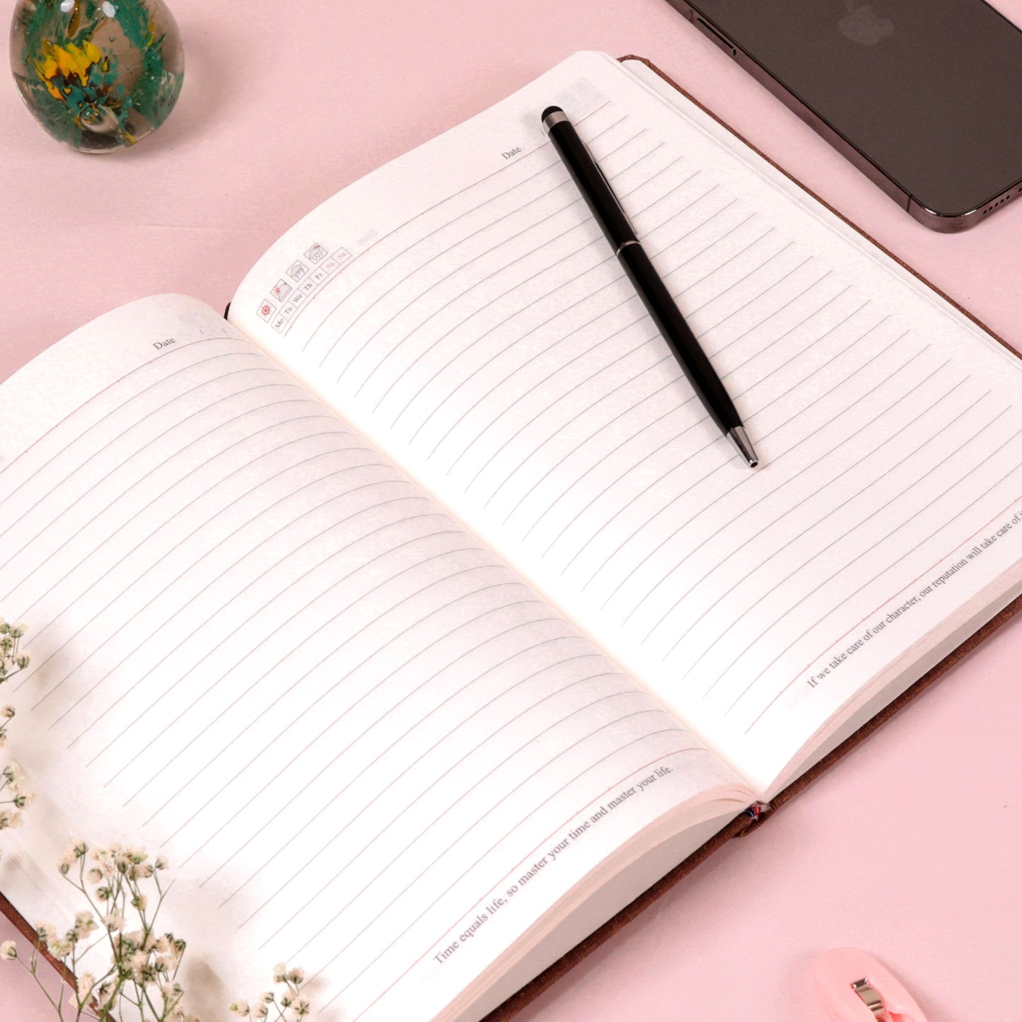 ForU Phoenix A5 Notebook Diary With Mobile & Pen Holder, Stylish Pocket