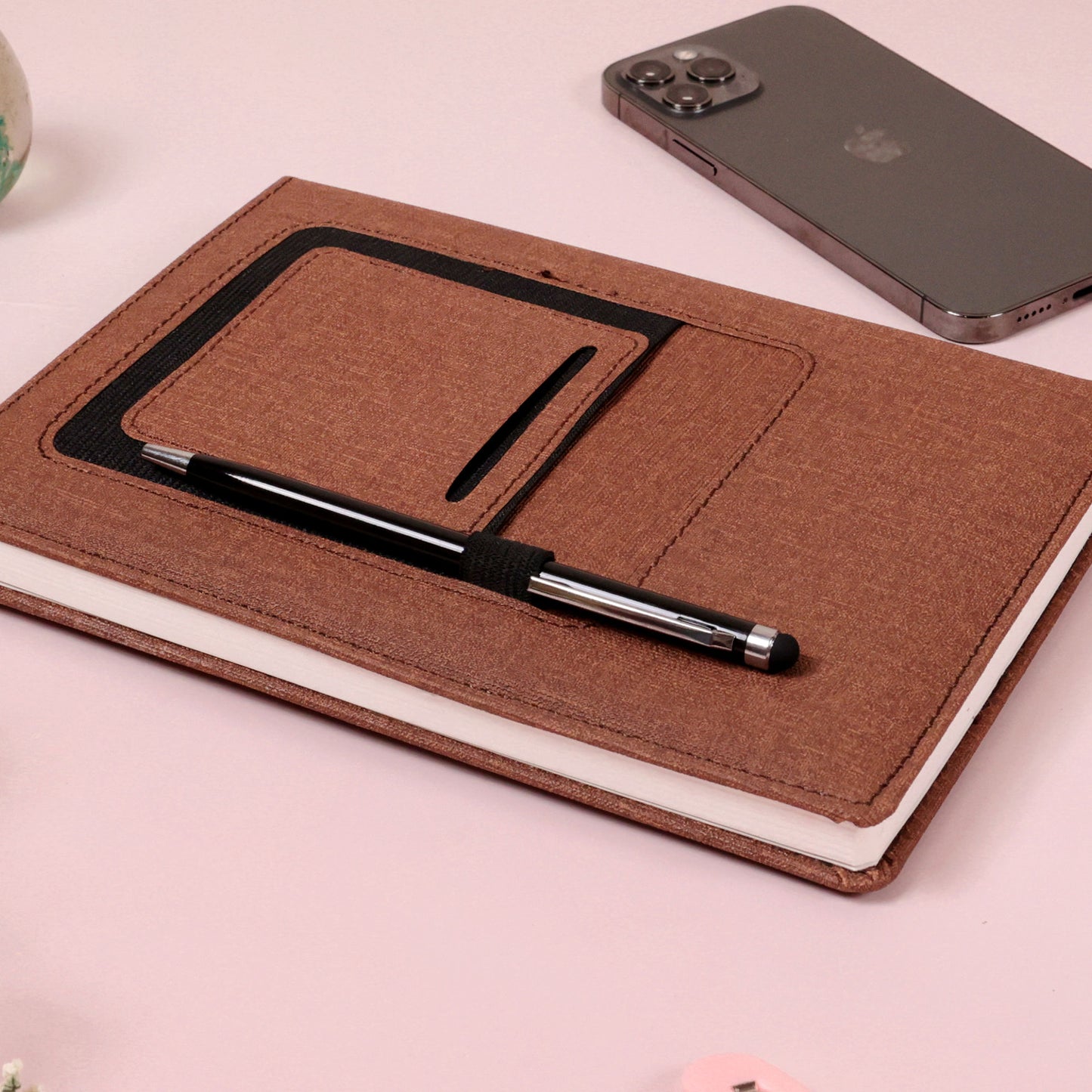 ForU Phoenix A5 Notebook Diary With Mobile & Pen Holder, Stylish Pocket