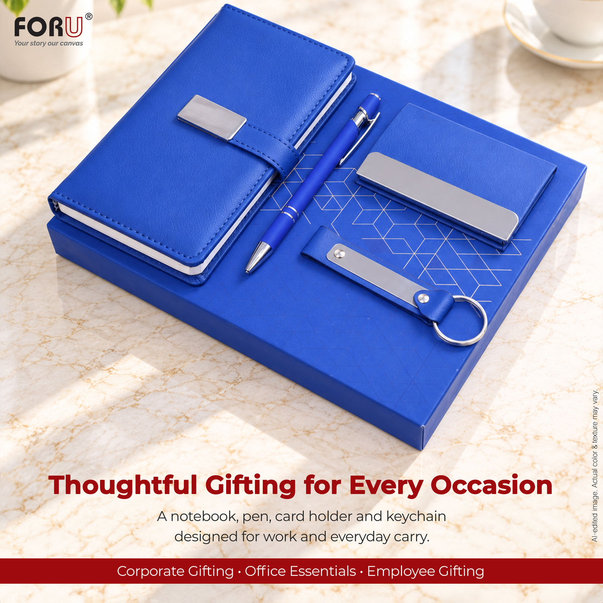 FORU Officer 4-in-1 Corporate Gift Hamper Kit 2027 -Blue
