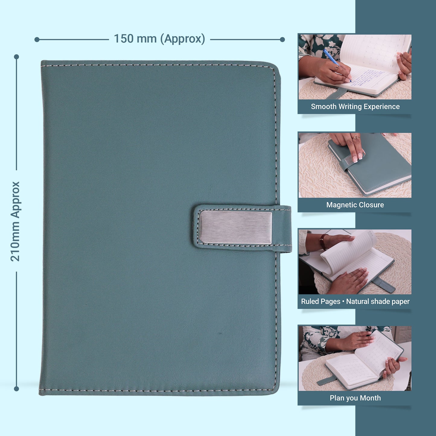 Mirage A5 Undated Customizable Journal with Magnetic Lock
