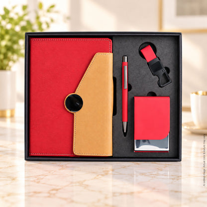 4 in 1 Gift Set | A5 Notebook, Stylus Pen, Card Holder & Keychain