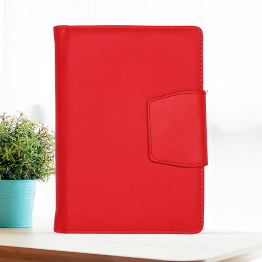 FOR U Zyric A5 Refillable Blank Journal - Card Holder, Magnetic Flap - Red
