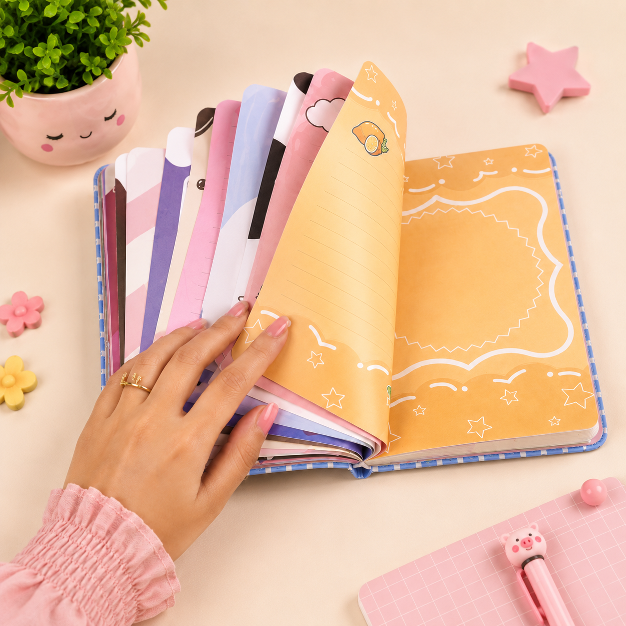 Cute Pig 3D Squishy Diary for Girls & Kids