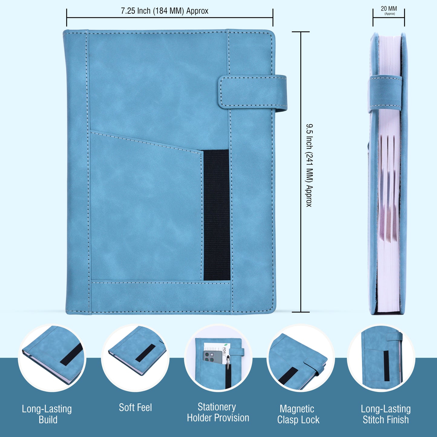 Max B5 One Date Planner Diary with Stationery Clasp