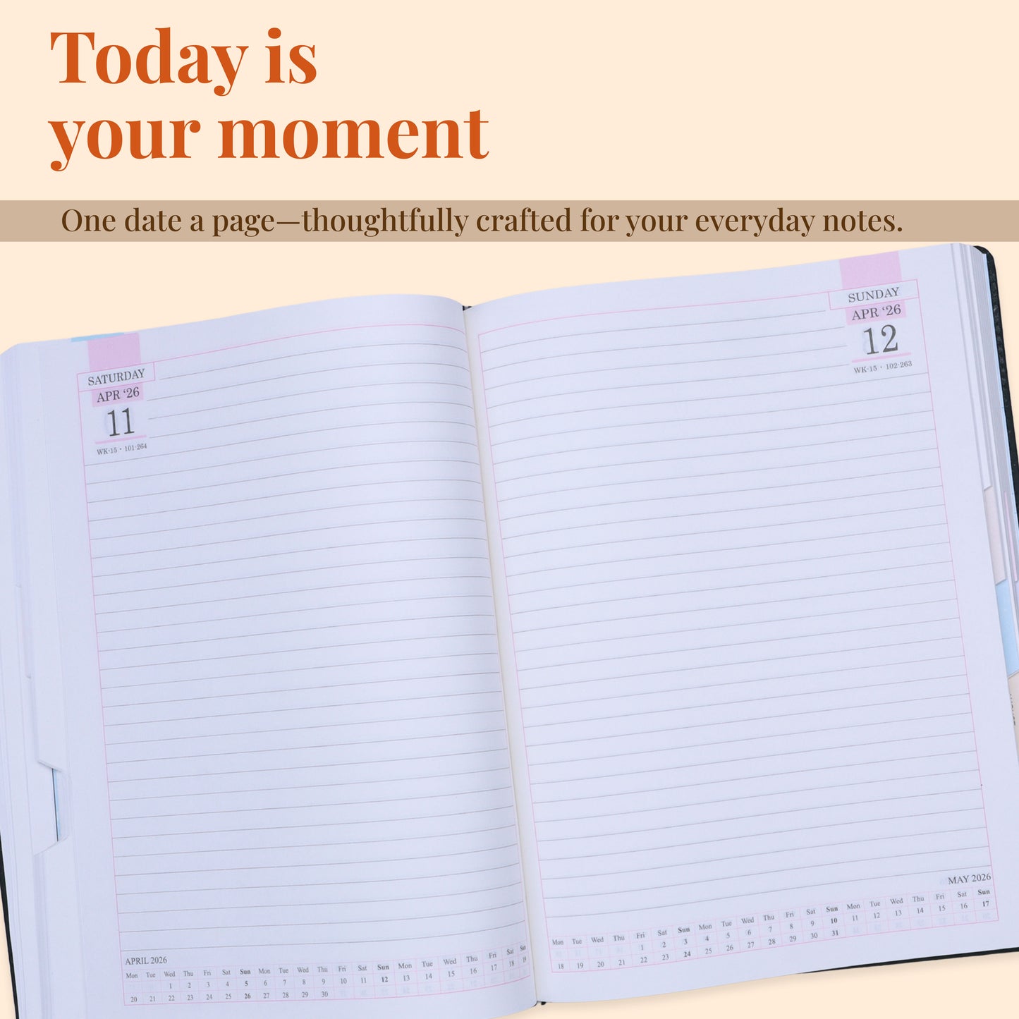 FOR U Impeccable 2026 Undated Diary with Pen Holder & Card Holder