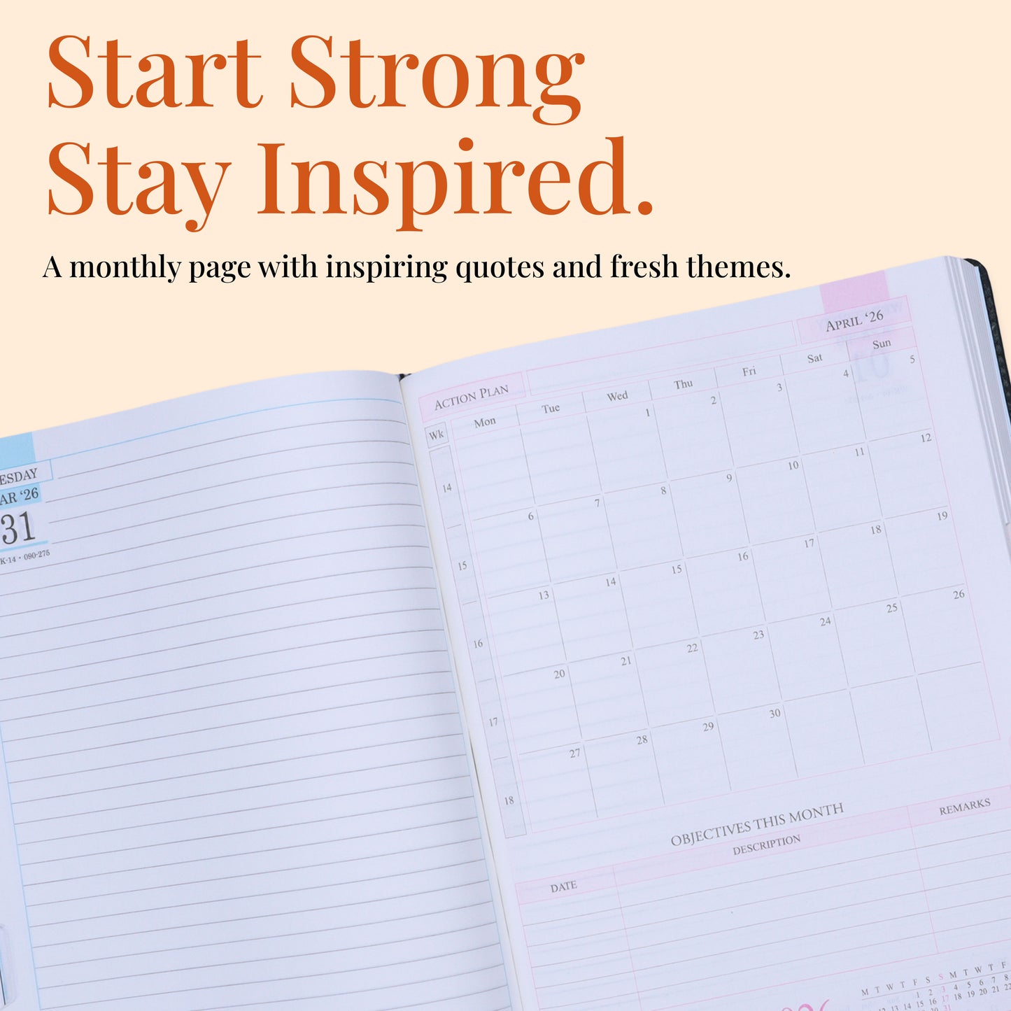 FOR U Impeccable 2026 Undated Diary with Pen Holder & Card Holder