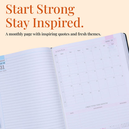 FOR U Impeccable 2026 Undated Diary with Pen Holder & Card Holder