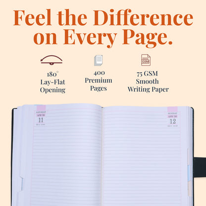 FOR U Impeccable 2026 Undated Diary with Pen Holder & Card Holder