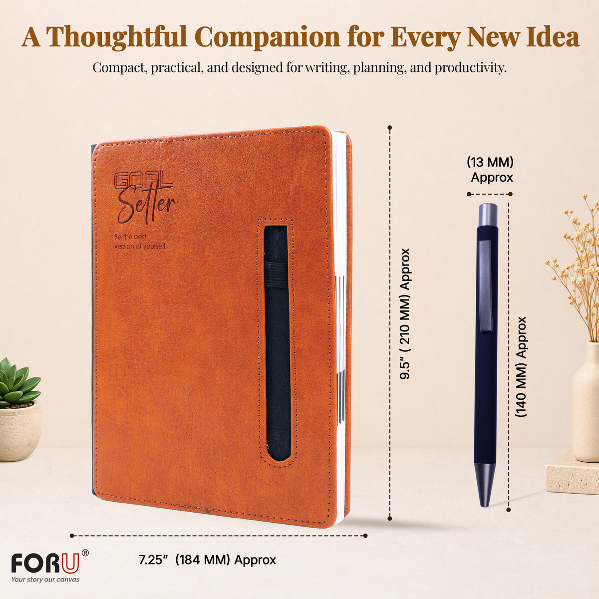 FOR U Haven 2026 B5 Dated Diary with Pen Holder | Office Stationery