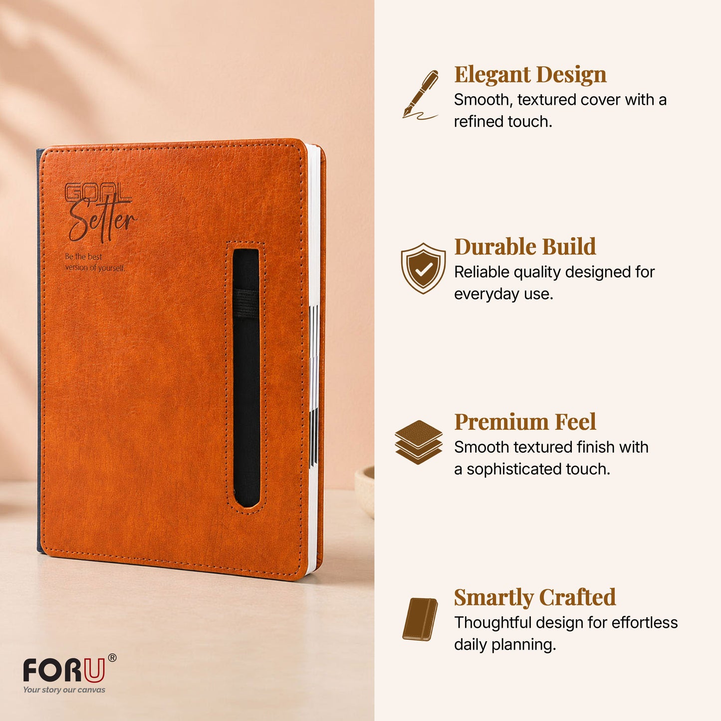 FOR U Haven 2026 B5 Dated Diary with Pen Holder | Office Stationery