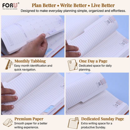 FOR U Haven 2026 B5 Dated Diary with Pen Holder | Office Stationery