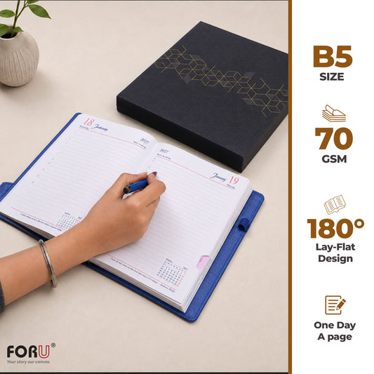 FOR U Impeccable 2026 Undated Diary with Pen Holder & Card Holder