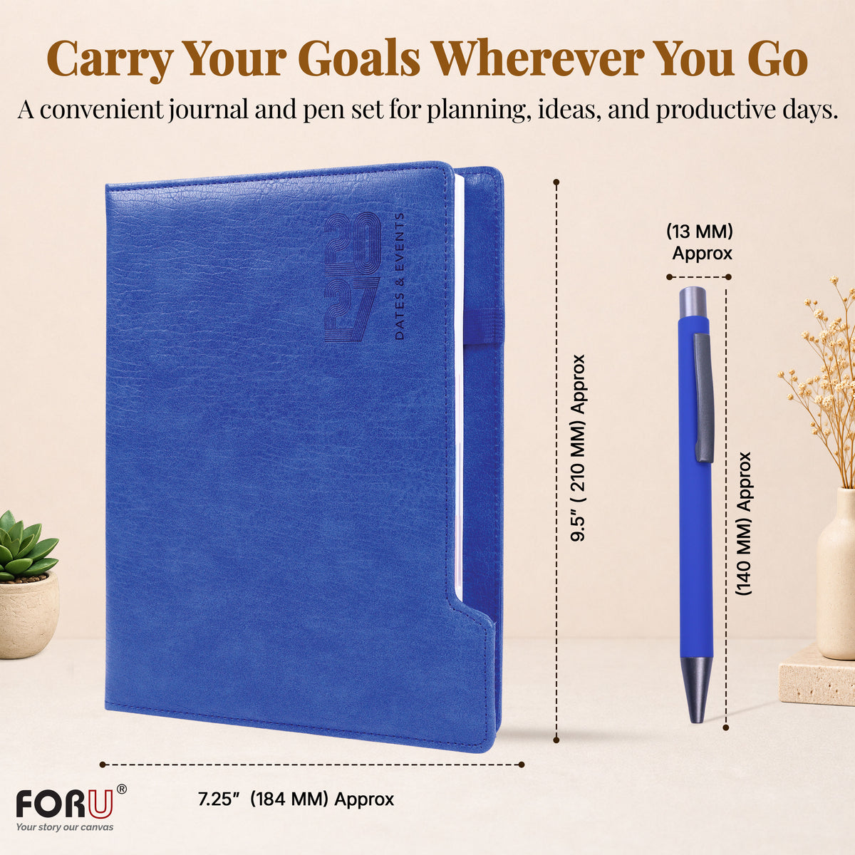 FOR U Impeccable 2027 B5 Dated Diary with Pen