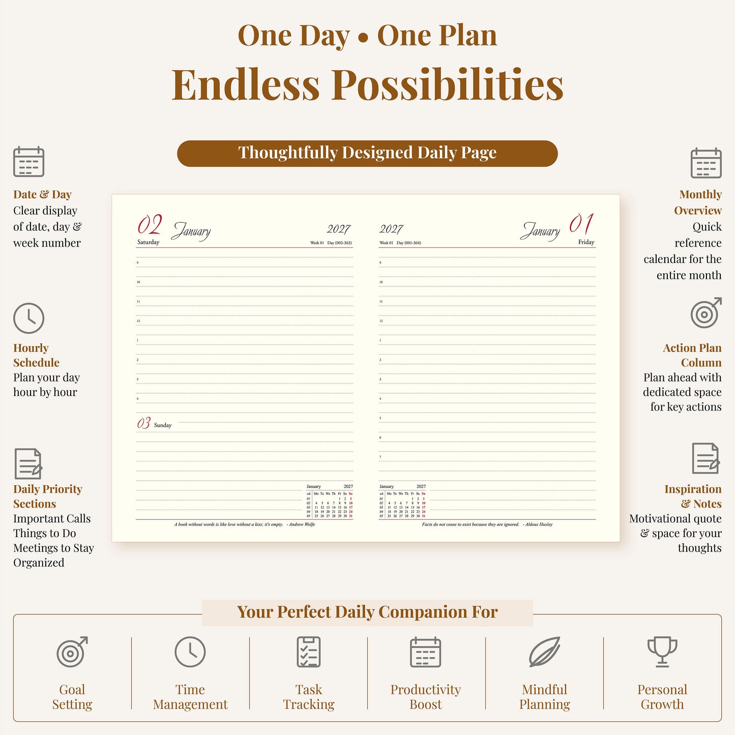 FOR U Awesome 2026 B5 Dated Diary | Office Stationery Daily Planner