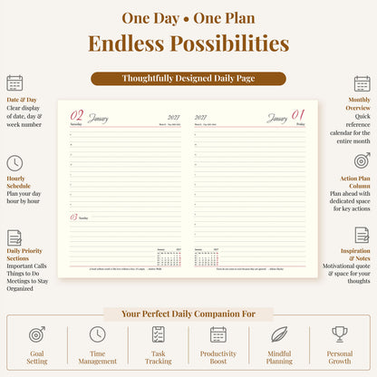 FOR U Awesome 2026 B5 Dated Diary | Office Stationery Daily Planner