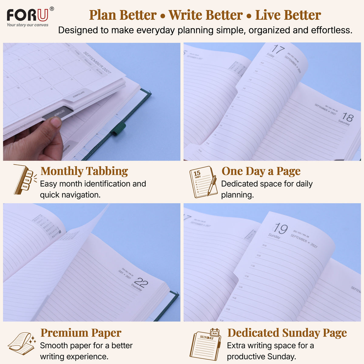 2026 Stylish B5 Dated Office Planner Diary