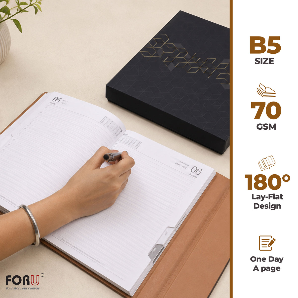 FOR U Prime 2027 Christmas Gift Set | Premium Diary with Magnetic lock & Pen | Corporate Xmas Gift Box