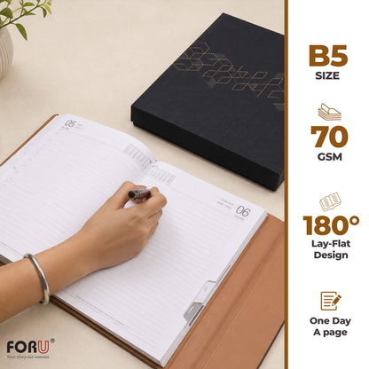 FOR U Prime 2027 Christmas Gift Set | Premium Diary with Magnetic lock & Pen | Corporate Xmas Gift Box