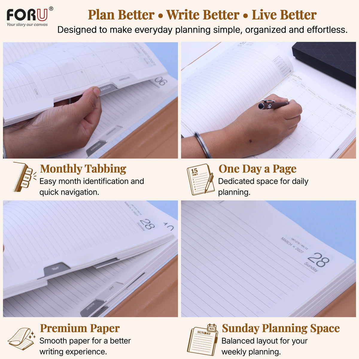 FOR U Prime 2027 Christmas Gift Set | Premium Diary with Magnetic lock & Pen | Corporate Xmas Gift Box
