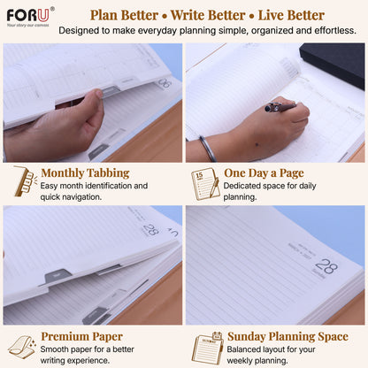 FOR U Prime 2027 Christmas Gift Set | Premium Diary with Magnetic lock & Pen | Corporate Xmas Gift Box