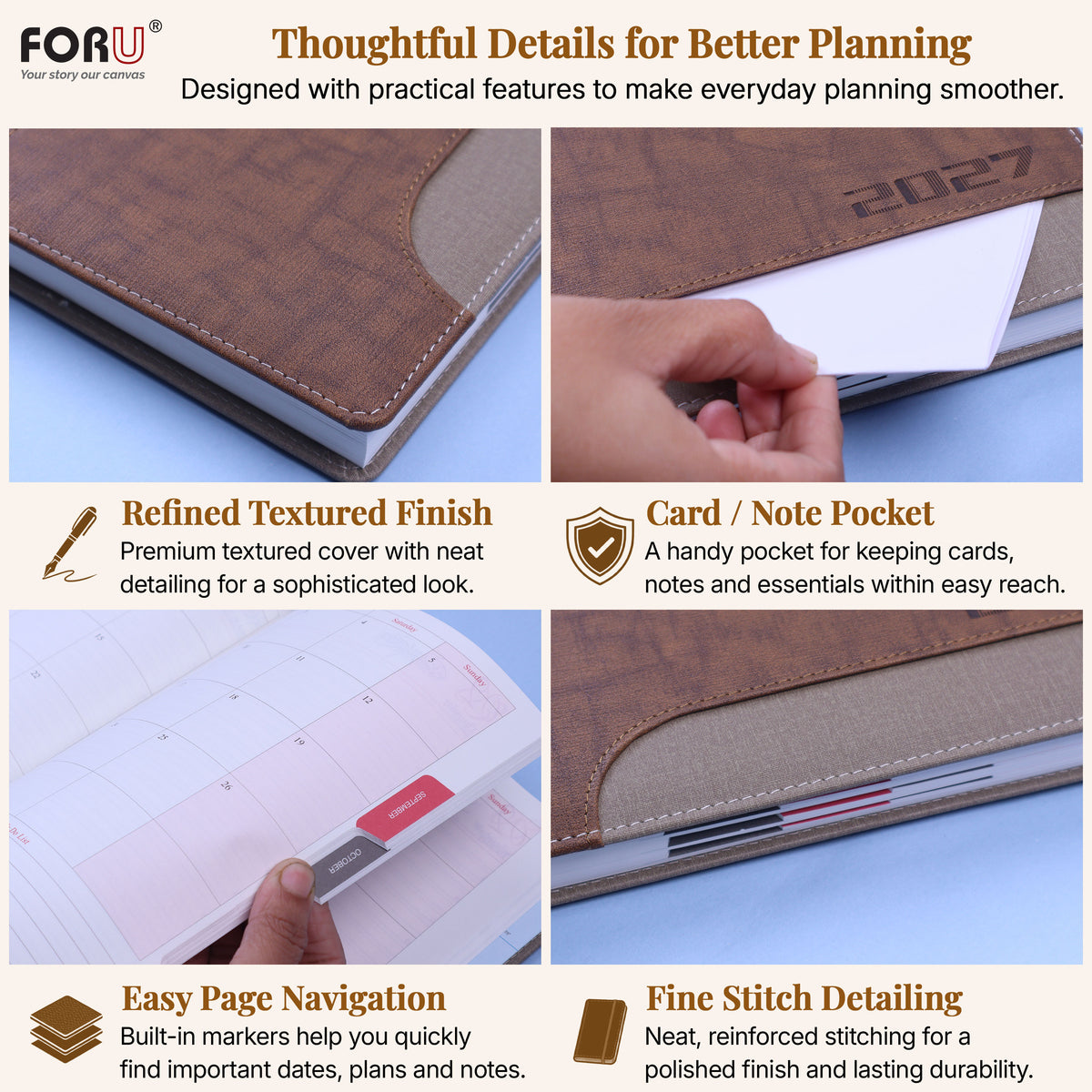 FOR U Reflection 2027 B5 Diary Gift Set | Premium Corporate New Year Planner Combo