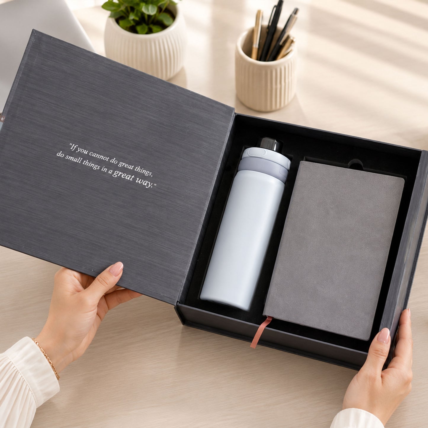 ForU 5-in-1 Gift Set with Diary, Sipper Water Bottle, Pen & Accessories