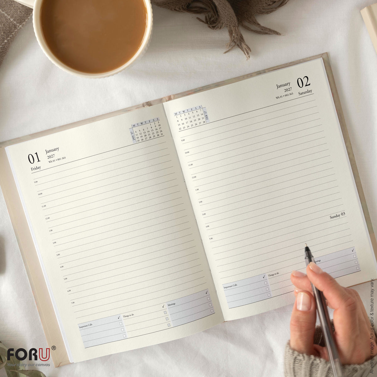 FOR U Verve 2027 New Year Diary | Premium Corporate New Year Planner Combo