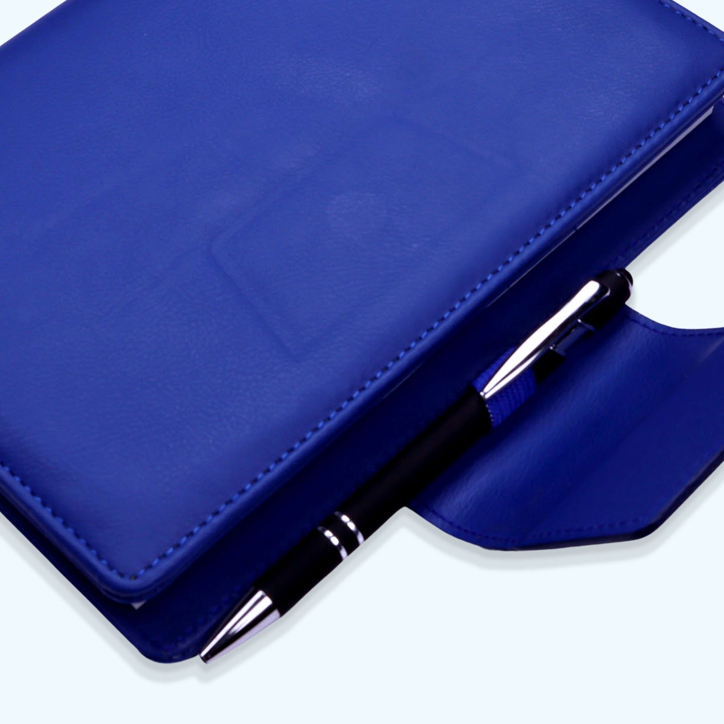FOR U Zyric A5 Refillable Blank Journal - Card Holder, Magnetic Flap - Blue