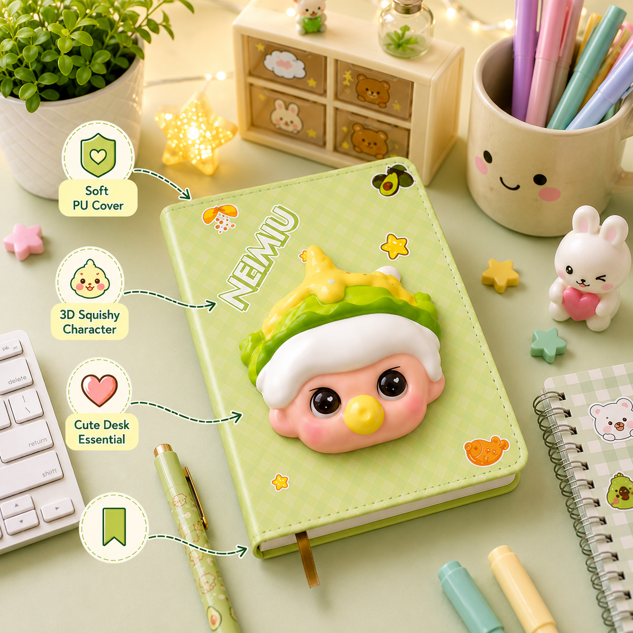 ForU Cute 3D Squishy Notebook For Stress Relief
