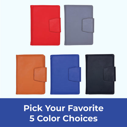 FOR U Zyric A5 Refillable Blank Journal - Card Holder, Magnetic Flap - Grey