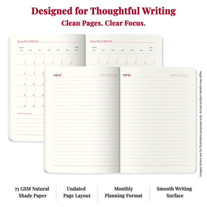 FOR U Crysia A5 Notebook with Pen Holder & Metal Lock