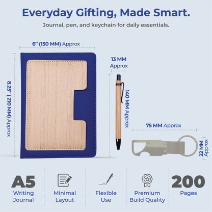 Customizable 3-in-1  Premium Writing Gift Hamper - Blue