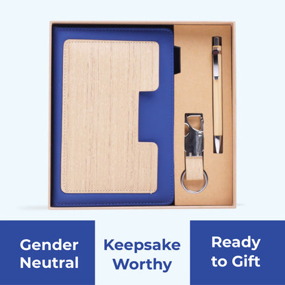 Customizable 3-in-1  Premium Writing Gift Hamper - Blue