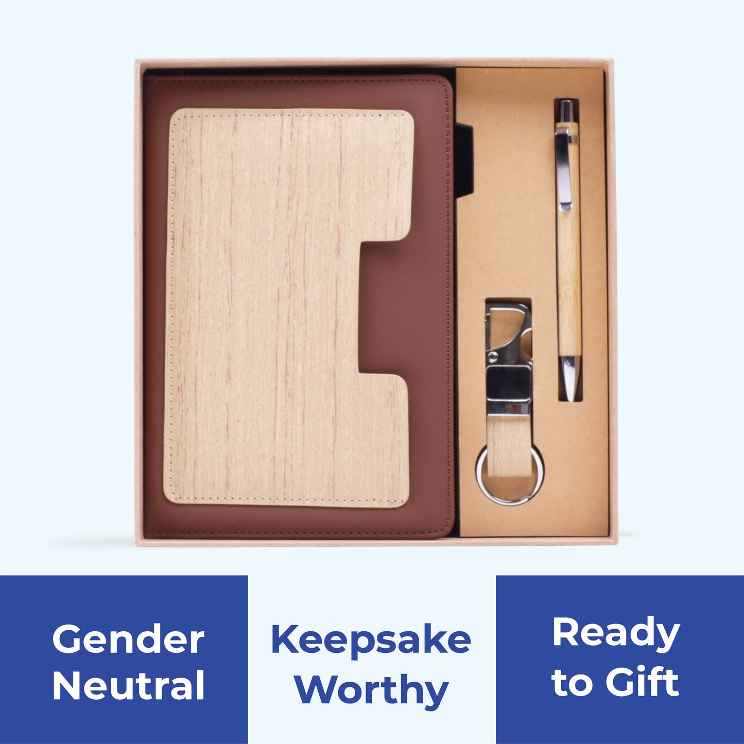 Customizable 3-in-1  Premium Writing Gift Hamper - Brown