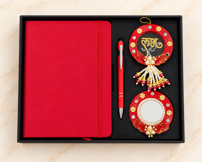 4 in 1 Diwali Gift Set | A5 Notebook, Stylus Pen, Subh Labh hanging & Decorative Candle (Copy)