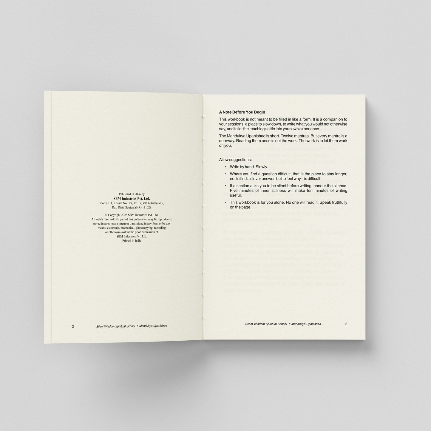 Mandukya Upanishad: An Inquiry Into The Self | English & Hindi Participant Workbook | AUM, Consciousness, Meditation & Self-Reflection