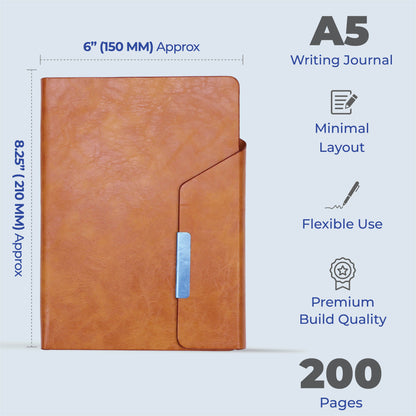 FOR U Fenzor A5 Customizable Journal with Magnetic Lock - Tan