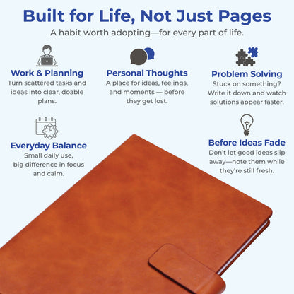 FOR U Persona A5 Undated Blank Journal - Tan
