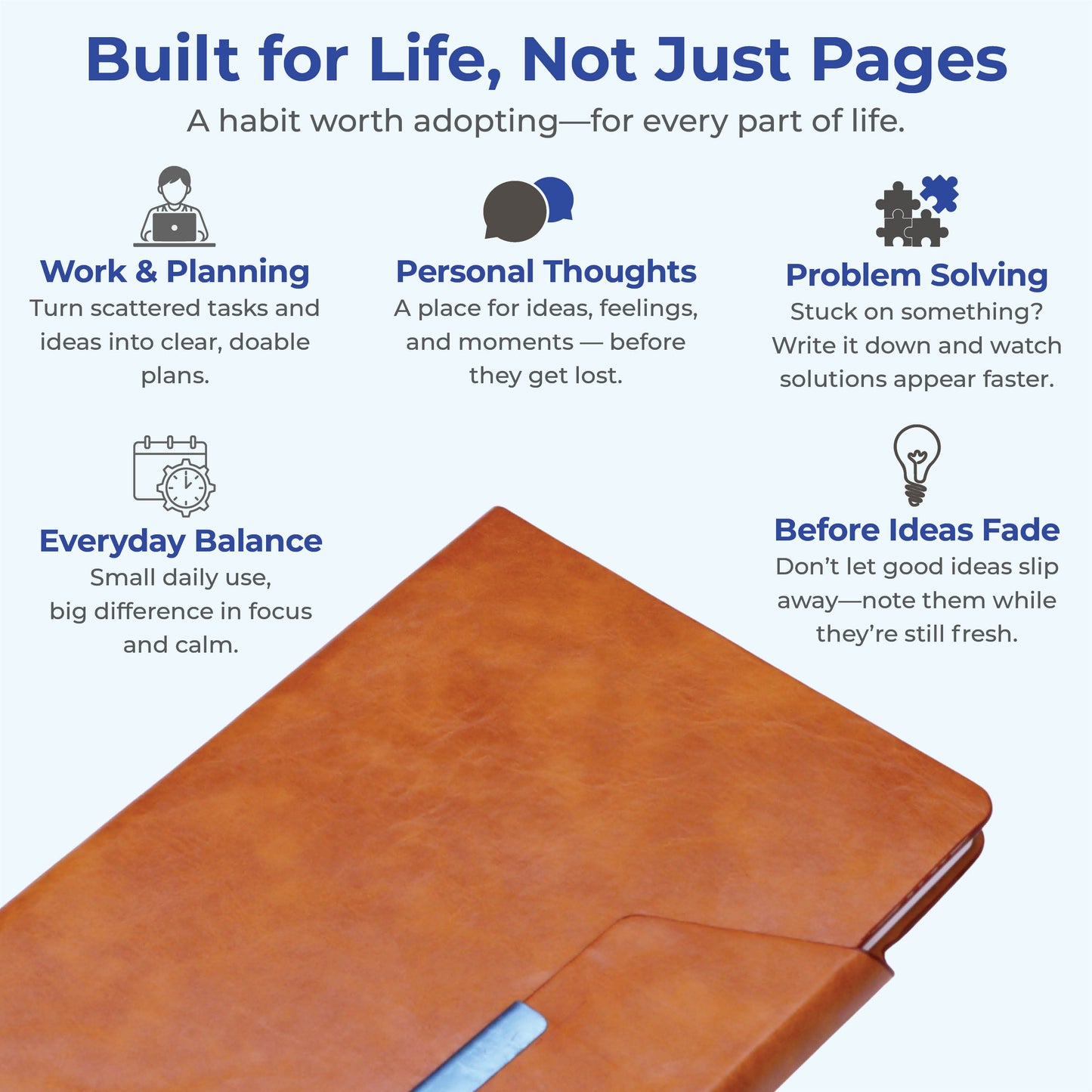 FOR U Fenzor A5 Customizable Journal with Magnetic Lock - Tan