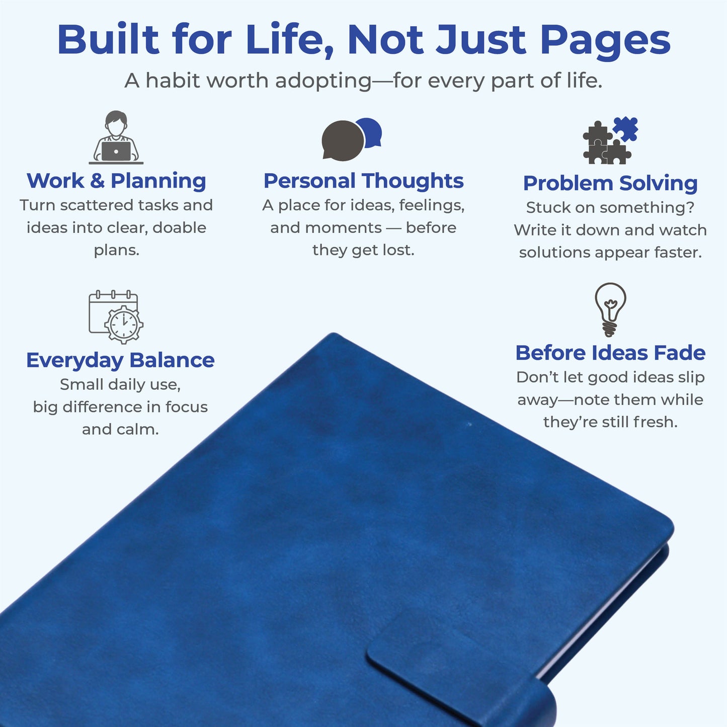 FOR U Persona A5 Undated Blank Journal - Blue