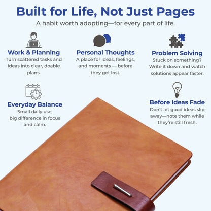 FOR U Crysia A5 Journal with Pen Holder - Tan